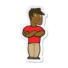 sticker of a cartoon muscular man