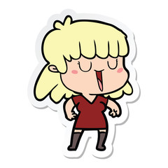 sticker of a cartoon woman