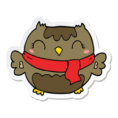 sticker of a cute cartoon owl