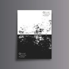 Abstract background with black and white grunge texture - minimal poster design
