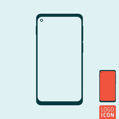 Abstract modern smartphone icon. Mobile phone frame simple flat vector design