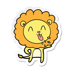Fototapeta premium sticker of a happy cartoon lion