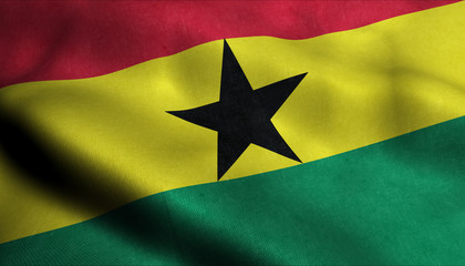 Ghana Waving Flag in 3D