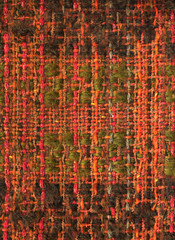 Handwoven woolen fabric in autumn colors