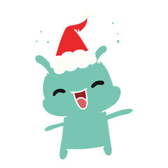 christmas cartoon of kawaii alien