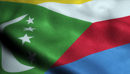 Comoros Waving Flag in 3D