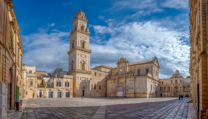 Panorama of Piazza del Duomo square , Campanile tower and Virgin Mary Cathedral ( Basilica di Santa...