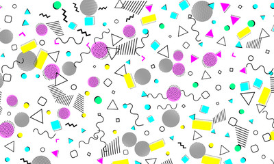 Pop art color background. Memphis pattern