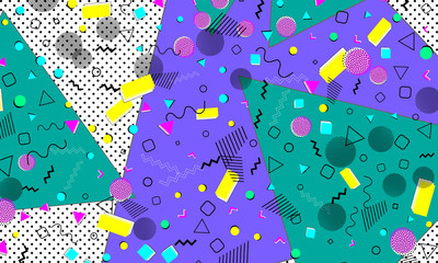 Pop art color background. Memphis pattern