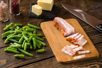 Green bean with bacon