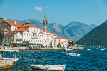 panorama of perast city in montenegro