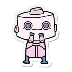 sticker of a cartoon robot