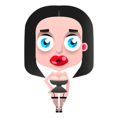 Glamorous Girl. Fashionable Model. On White Background. Vector