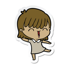 sticker of a cartoon woman