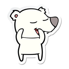 sticker of a cartoon polar bear