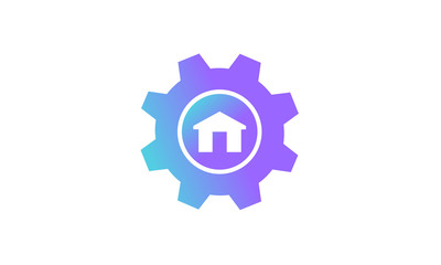 setting icon concept,setting icon with home icon. modern gradient style vector icon