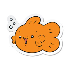 sticker of a cartoon fish
