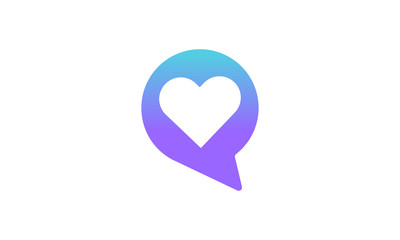 love talking bubble logo icon concept