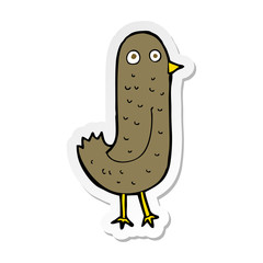 sticker of a funny cartoon bird