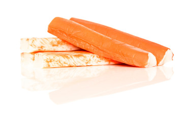 Isolated crab sticks.