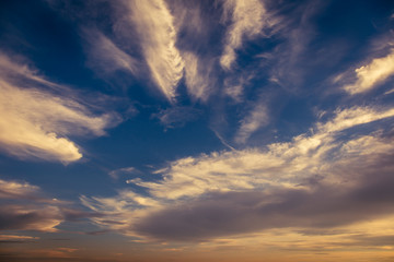 Beautiful sunrise and dramatic clouds on the sky