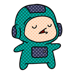 cartoon of a kawaii cute astronaut boy