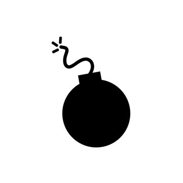Bomb icon vector. Explosion bomb symbol