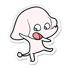 sticker of a cute cartoon elephant