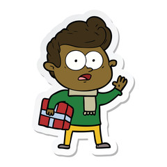sticker of a cartoon staring man