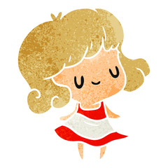 retro cartoon kawaii of cute girl