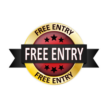 Free Entry Gold Round Medal Web Seal