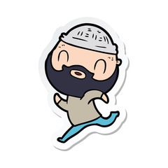 sticker of a cartoon bearded man