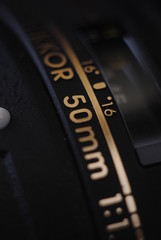camera lens on black background