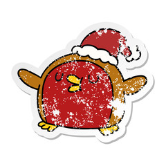 distressed sticker cartoon cute kawaii red robin
