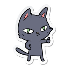 sticker of a cartoon cat staring