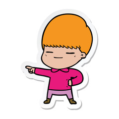 sticker of a cartoon smug boy