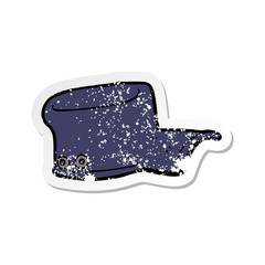 retro distressed sticker of a cartoon uniform hat