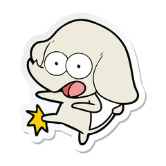 sticker of a cute cartoon elephant