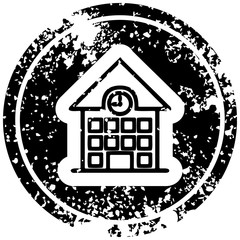 school house distressed icon