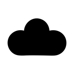 flat symbol white cloud