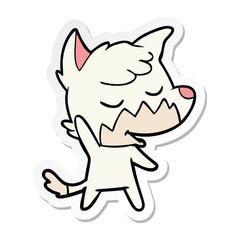 sticker of a friendly cartoon fox
