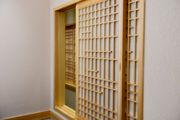 Japanese-style building partition room translucent paper-wood frame SHOJI window