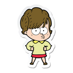 sticker of a cartoon woman