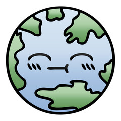 gradient shaded cartoon planet earth