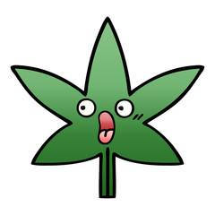 gradient shaded cartoon marijuana leaf