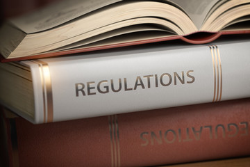 Regulations book. Law, rules and regulations concept. - obrazy, fototapety, plakaty