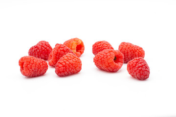 raspberries isolated on white background