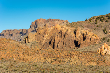 Fototapeta premium Spectacular landscape with many interesting forms of volcanic activity.