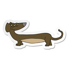 sticker of a cartoon dachshund