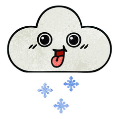 retro grunge texture cartoon snow cloud